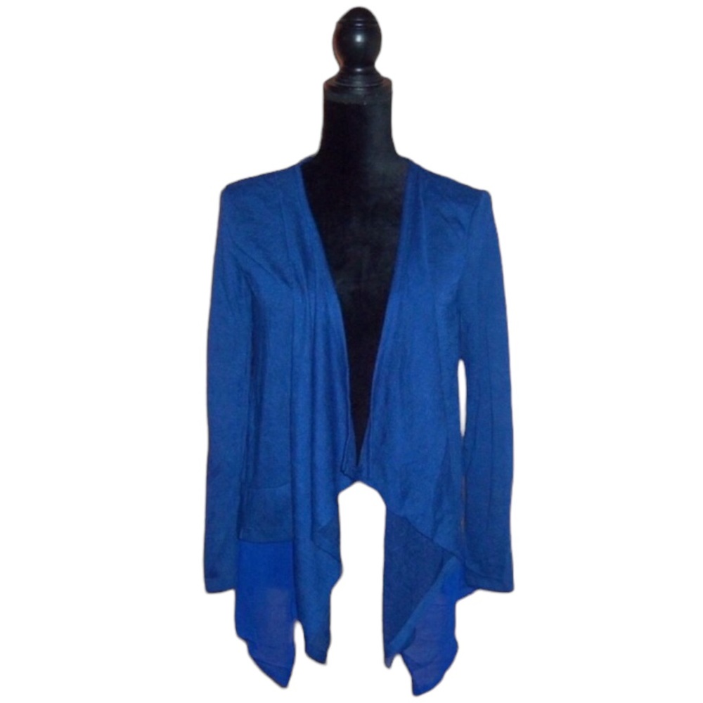 ESPERANZA Blue Asymmetric Open Cardigan Women’s Small NWT